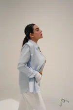 شومیز آبی بلند ساگازا